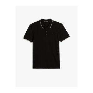 Koton Polo Neck T-Shirt Buttoned Short Sleeve Piping