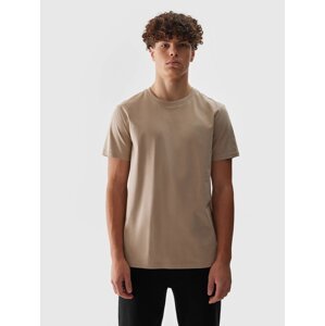 Men's Plain T-Shirt Regular 4F - Beige