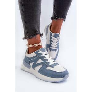 Women's denim sneakers made of eco leather, blue Kaimans