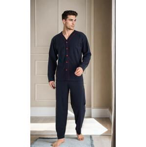 J7339 Dewberry Mens Long Sleeve Pjyama Set-NAVY