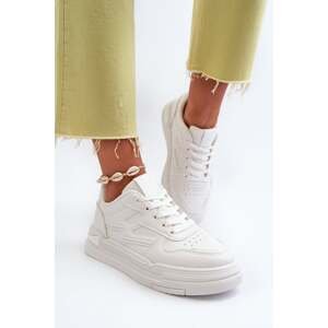 Women's platform sneakers made of eco leather, white Lynnette