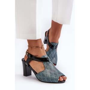 Turquoise turquoise women's high-heeled sandals Queenmarie made of eco leather