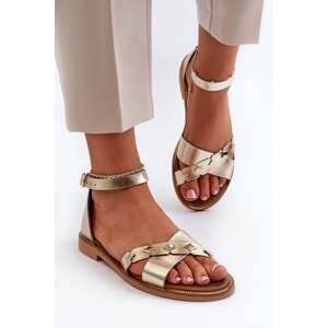 Zazoo Women's Flat Leather Sandals, Gold