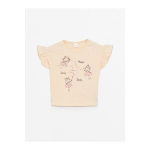 LC Waikiki Crew Neck Printed Short Sleeve Baby Girl T-Shirt