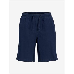 Jack & Jones Karl Men's Linen Shorts Navy Blue - Men