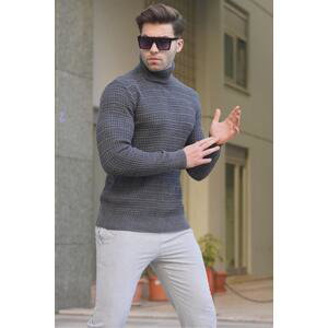 Madmext Anthracite Turtleneck Knitwear Sweater 6832