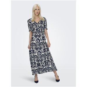 Blue and White Women's Patterned Maxi Dress ONLY Chianti - Women