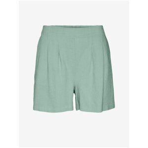 Light green women's shorts with linen blend Vero Moda Jesmilo - Women