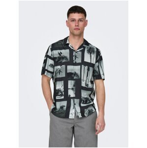 ONLY & SONS Black Men's Patterned Shirt Nano - Men