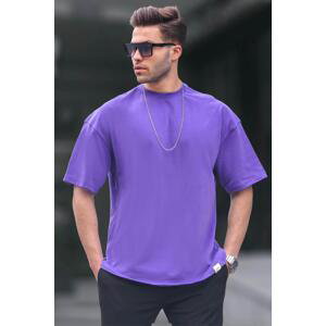Madmext Men's Purple Oversize Fit Basic T-Shirt 6066