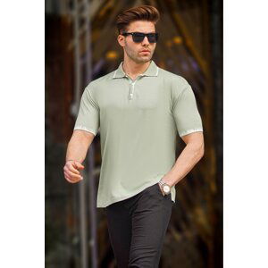 Madmext Green Polo Neck Men's T-Shirt 6877