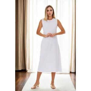 E4385 Dewberry Womens Long Dress-WHITE