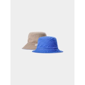 Men's reversible bucket hat 4F - beige/blue