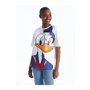 LC Waikiki LCW Vision Crew Neck Donald Duck Printed Short Sleeve Oversize Women's T-Shirt