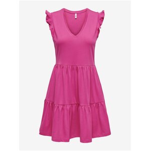 Dark pink women's basic dress ONLY May - Women