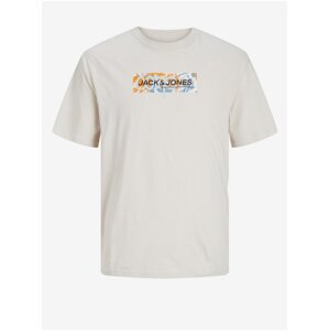 Beige Men's T-Shirt Jack & Jones Summer - Men's