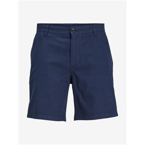 Men's Linen Blend Dark Blue Chino Shorts Jack & Jones Ace - Men