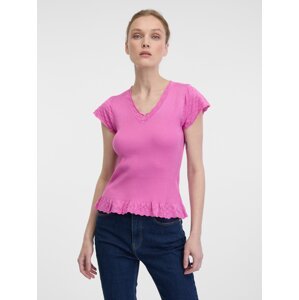 Orsay Women's Pink T-Shirt with Short Sleeves - Women