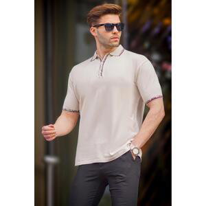 Madmext Stone Colored Polo Collar Men's T-Shirt 6877