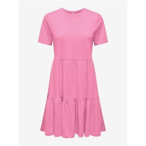 Ružové dámske basic šaty ONLY May