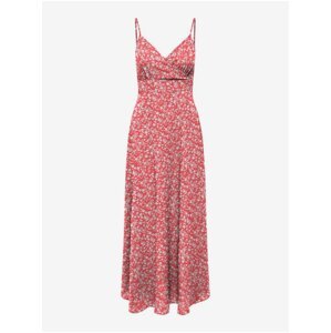 Women's red floral midi dress ONLY Nova - Women