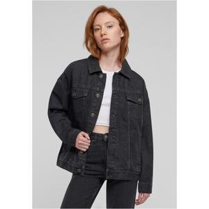 Women's oversized denim jacket from the 90s - black washed