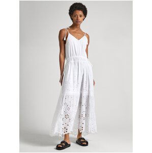 White women's maxi dress Pepe Jeans Dusana - Women