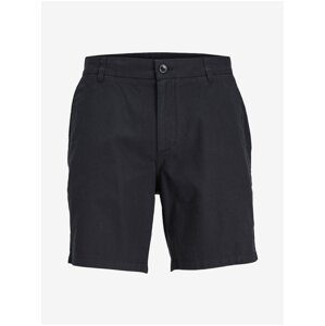 Men's Black Linen Coated Chino Shorts Jack & Jones Ace - Men's