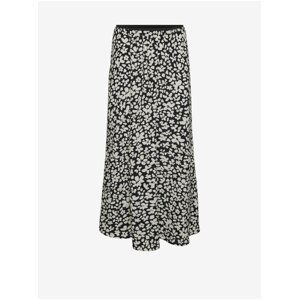 Cream-black women's floral maxi skirt Vero Moda Alba - Women