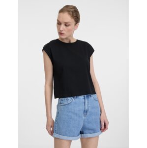 Orsay Black Women's Short Sleeve Crop T-Shirt - Women