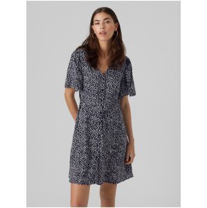 Navy blue women's patterned dress Vero Moda Alba - Women