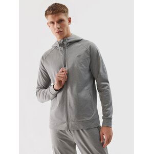 Men's Sports Zipped Hooded Sweatshirt 4F - Grey