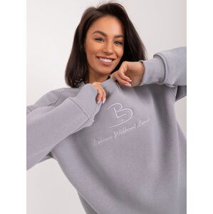 Gray women's oversize hooded sweatshirt