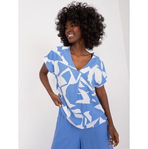 Blue and white airy summer blouse SUBLEVEL