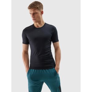 Men's slim sports T-shirt made of recycled 4F materials - deep black