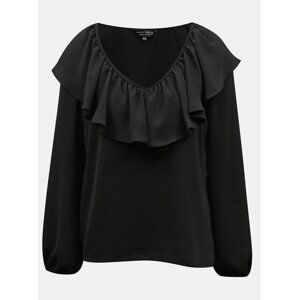 Black blouse with ruffles Dorothy Perkins