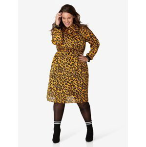 Yesta yellow dress with leopard print Bea