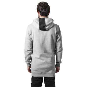 Long Peached Tech Zipper Hoody Grey/Bl