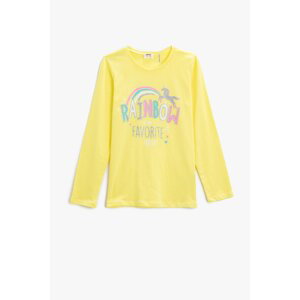 Koton Girls' Yellow T-Shirt