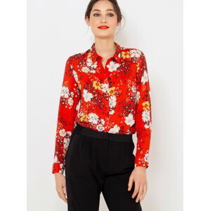 Červená kvetinová košeľa CAMAIEU - Ženy