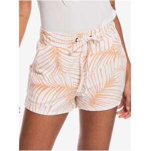 Orange-White Women's Patterned Shorts Roxy Palm Stories - Women