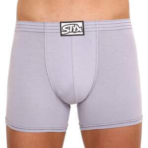 Men's boxers Styx long classic rubber light gray