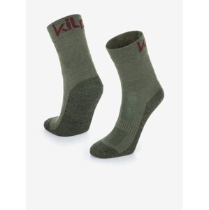 Kaki unisex outdoorové ponožky z Merino vlny Kilpi LIRIN-U