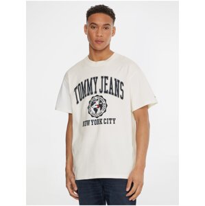 Tommy Jeans Tričko - TJM COLLEGE LOGO TEE biele