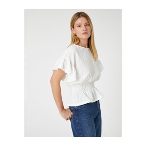 Koton Gipple Ruffles T-Shirt, Boat Collar