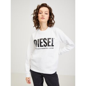 Diesel Mikina - F-ANGS-ECOLOGO SWEAT-SHIR biela