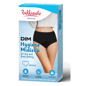 Bellinda 
HYGIENE MIDISLIP - Dámske hygienické nohavičky s vyšším pásom - čierna