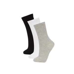 DEFACTO Women's Cotton 3 Pack Long Socks