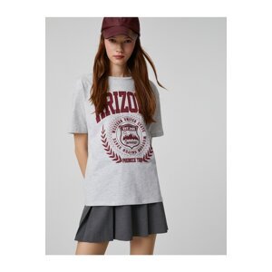 Koton College Print T-Shirt, Crew Neck Short Sleeves