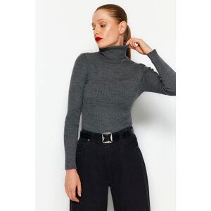 Trendyol Anthracite Basic Turtleneck Knitwear Sweater